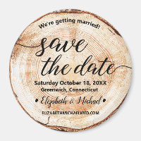 Botanisch hout snijden Bespaar de datum Rustic Wed