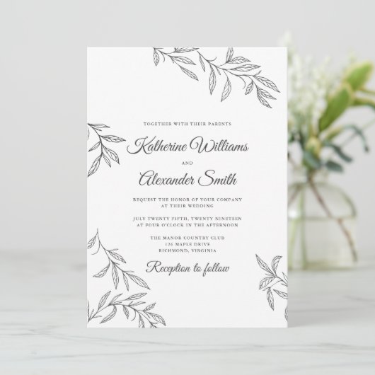 Botanisch huwelijk kaart (Staand voorkant)