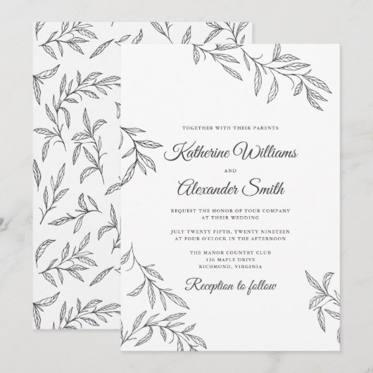 Botanisch huwelijk kaart (Voorkant / Achterkant)