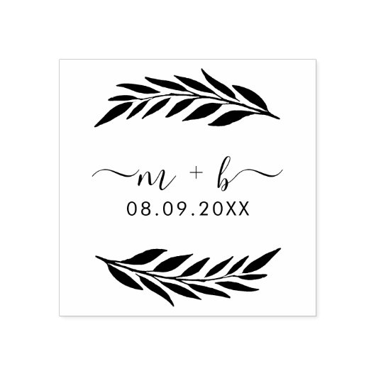 Botanisch huwelijk rubberstempel (Afrduk)