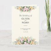 Botanisch huwelijksprogramma - boho gevouwen kaart (Voorkant)