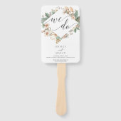 Botanisch huwelijksprogramma Fan Loving Memory Handwaaier (Voorkant)