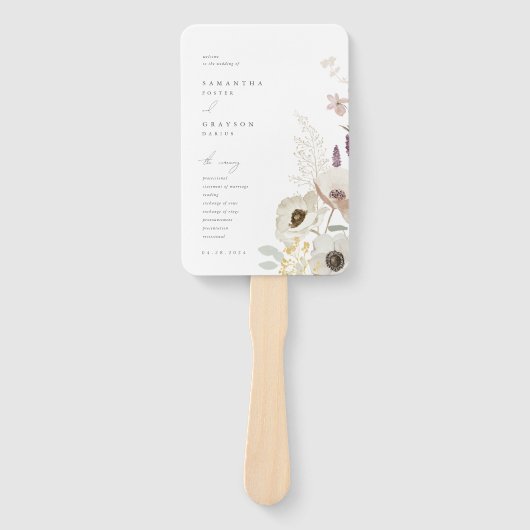 Botanisch huwelijksprogramma handwaaier (Voorkant)
