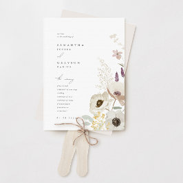 Botanisch huwelijksprogramma handwaaier