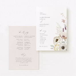Botanisch huwelijksprogramma programmakaart
