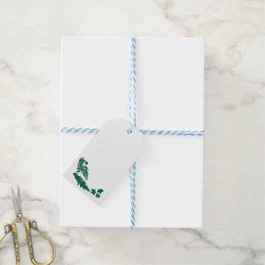 Botanisch impressiepatroon cadeaulabel (Met Touw)