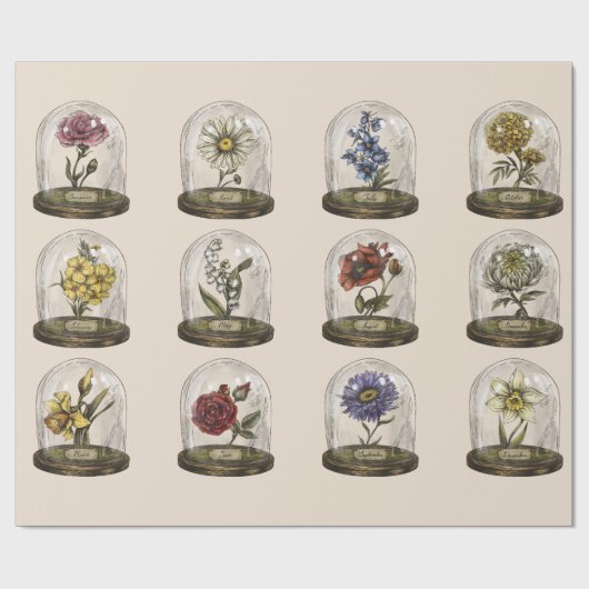 botanisch inpakpapier (Vlak)