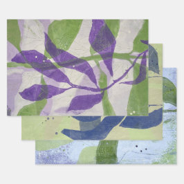 Botanisch Inpakpapier Plat Vellen Set van 3