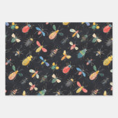 Botanisch Insect Collectie Krijt Tekenpatroon Inpakpapier Vel (Voorkant 3)