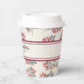 Botanisch ivoor Paarse val bladeren  Papieren Bekers (Links)