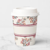 Botanisch ivoor Paarse val bladeren  Papieren Bekers (Achterkant)