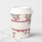 Botanisch ivoor Paarse val bladeren  Papieren Bekers (Rechts)