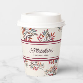 Botanisch ivoor Paarse val bladeren  Papieren Bekers