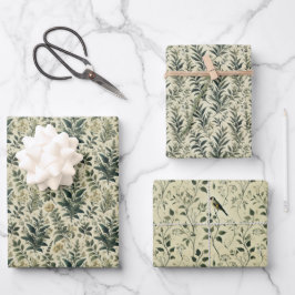 Botanisch Ivoor/Sage Wrap Decoupage Papers Inpakpapier Vel