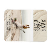 Botanisch Ivoorkleurig Boheems Textured Save Datu Magneet (Horizontaal)