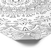 Botanisch Kant Mandala Kleurplaat Patroon Kunst Poster (Hoek)