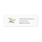 Botanisch Kerst Retouradreslabel Etiket (Voorkant)