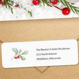Botanisch Kerst Retouradreslabel Etiket