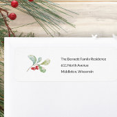 Botanisch Kerst Retouradreslabel Etiket