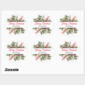Botanisch Kerstblad Ronde Sticker (Vel)