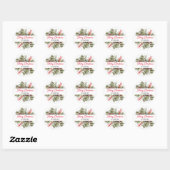  Botanisch Kerstblad Ronde Sticker (Vel)