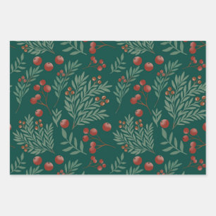 Botanisch kerstcadeaupapier inpakpapier vel