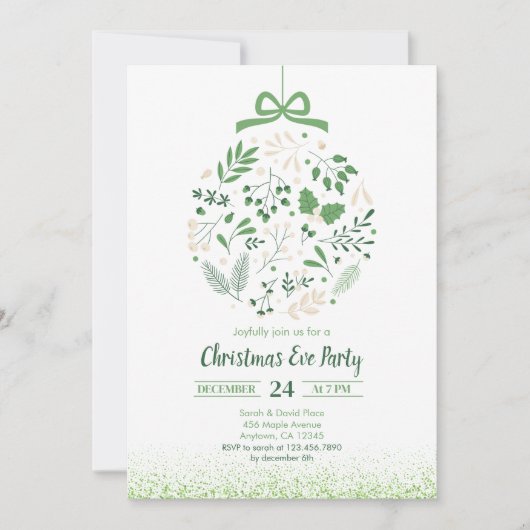 Botanisch kerstfeest kaart (Voorkant)