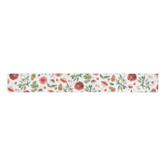 Botanisch kerstlint grosgrain lint (Voorkant)