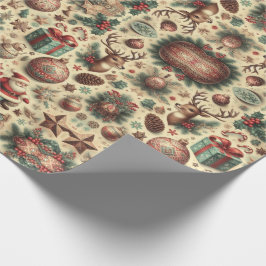 botanisch kerstpatroon cadeaupapier