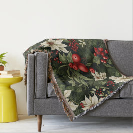 Botanisch Kerstpatroon Deken