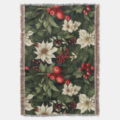 Botanisch Kerstpatroon Deken (Voorkant Verticaal)