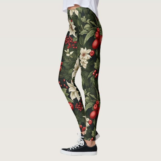 Botanisch Kerstpatroon Leggings (Links)