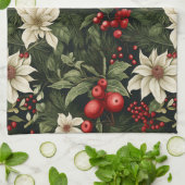 Botanisch Kerstpatroon Theedoek (Gevouwen)