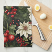 Botanisch Kerstpatroon Theedoek (Quarter Fold)