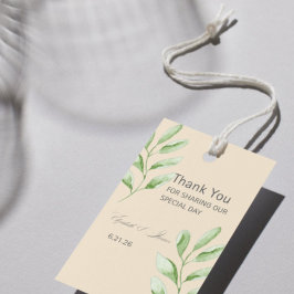 Botanisch Klassiek Dankjewel Huwelijksgunst Tag Cadeaulabel