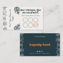 Botanisch koffie loyaliteit stempelkaart ontwerp