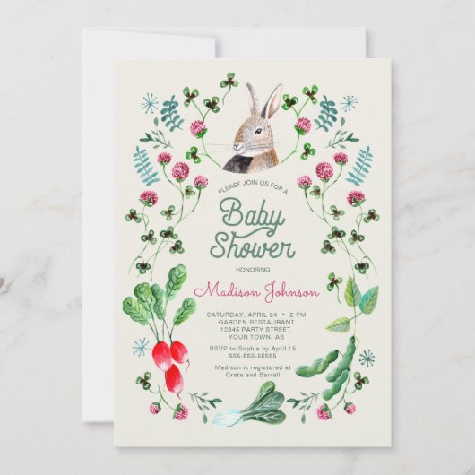 Botanisch konijn en klaver kaart (Voorkant)