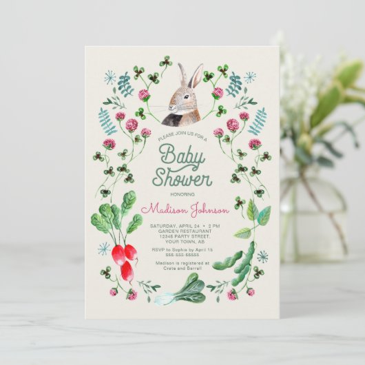 Botanisch konijn en klaver kaart (Staand voorkant)