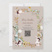  botanisch konijnenkonijn Baby shower QR Kaart (Achterkant)
