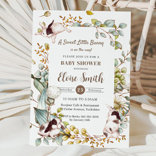  botanisch konijnenkonijn Baby shower QR Kaart