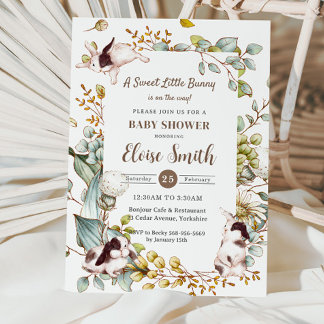  botanisch konijnenkonijn Baby shower QR Kaart