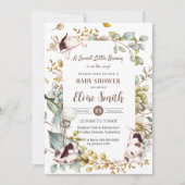 botanisch konijnenkonijn Baby shower QR Kaart (Voorkant)