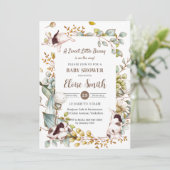 botanisch konijnenkonijn Baby shower QR Kaart (Staand voorkant)