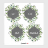 Botanisch krijtbord Keuken Canister Label (Vel)