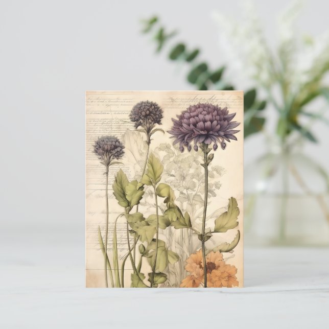  botanisch kruidenplakboekpapier (Staand voorkant)