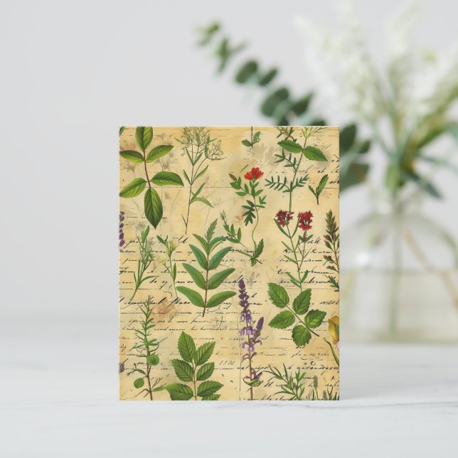  botanisch kruidenplakboekpapier (Staand voorkant)