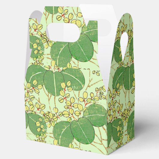Botanisch kunstpatroon van Japans leder Bedankdoosjes (Geopend)