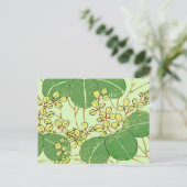 Botanisch kunstpatroon van Japans leder Briefkaart (Staand voorkant)