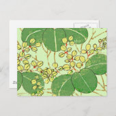 Botanisch kunstpatroon van Japans leder Briefkaart (Voorkant / Achterkant)