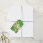 Botanisch kunstpatroon van Japans leder Cadeaulabel (Met Touw)